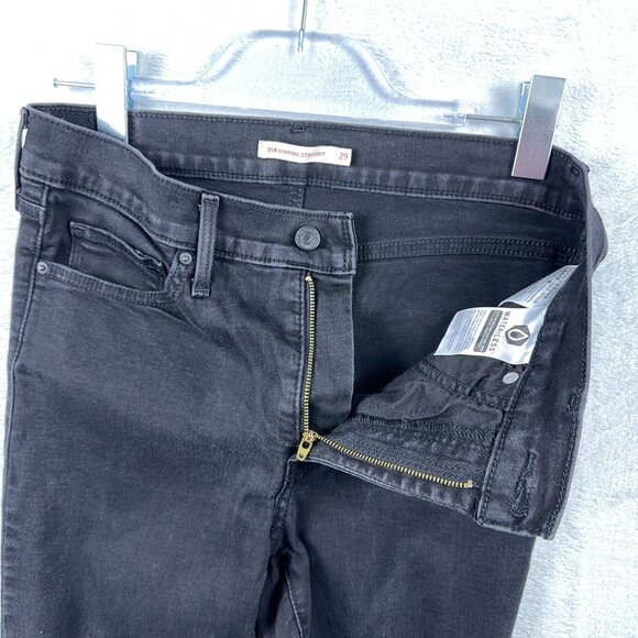 Levi Strauss & Co. 314 Shaping Straight Jeans Womens Denim Black Size 29 - Picture 4 of 10